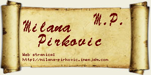 Milana Pirković vizit kartica